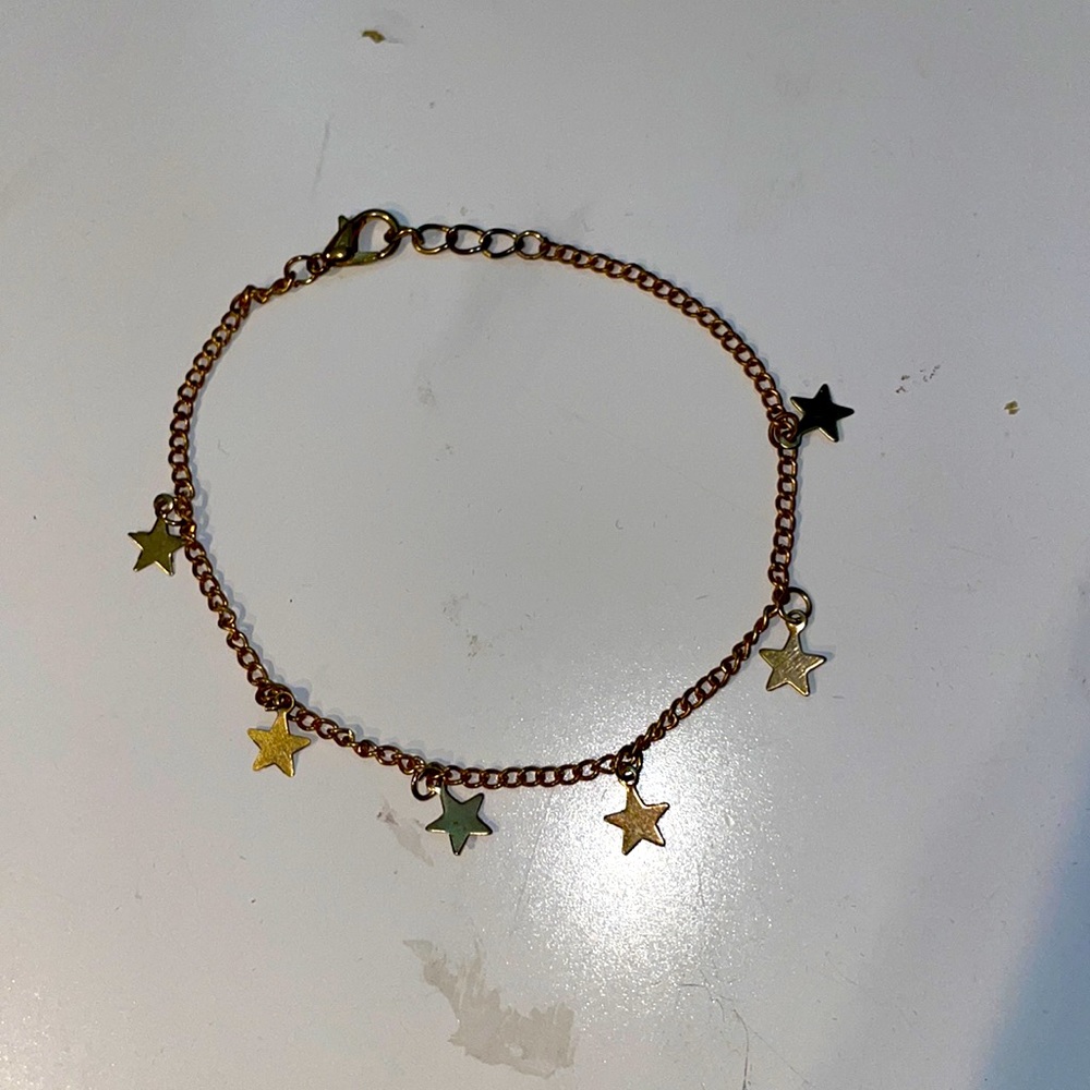 gold star anklet